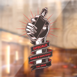 Op maat gemaakte rook- en vape winkel Klein bedrij Raamsticker
