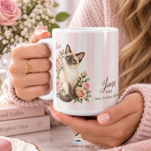 Op maat gemaakte roos kat bruidsmeisje cadeau voor koffiemok