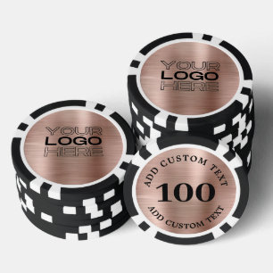 Op maat gemaakte Rose Goud Zakelijk Logo 100 Genum Poker Chips