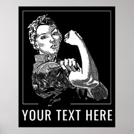 Op-maat-gemaakte Rosie-The-Riveter Grafische Lijn Poster