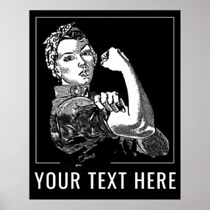 Op-maat-gemaakte Rosie-The-Riveter Grafische Lijn  Poster