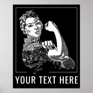 Op-maat-gemaakte Rosie-The-Riveter Grafische Lijn Poster