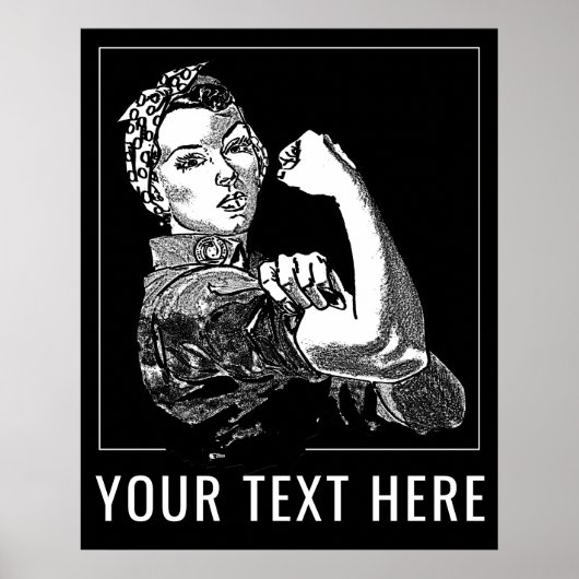 Op-maat-gemaakte Rosie-The-Riveter Grafische Lijn Poster (Voorkant)