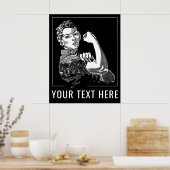 Op-maat-gemaakte Rosie-The-Riveter Grafische Lijn Poster (Keuken)