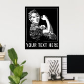 Op-maat-gemaakte Rosie-The-Riveter Grafische Lijn Poster (Thuiskantoor)