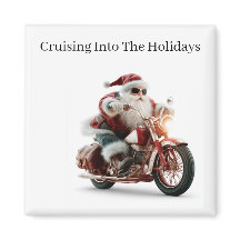 Op maat gemaakte Route 66 Biker Santa Koelkast Kun