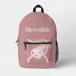 Op maat gemaakte roze axolotl-rugzak bedrukte rugzak