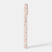 Op maat gemaakte roze bloem bruid telefoonhoes iPhone 15 case (Rechterkant)