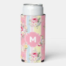 Op maat gemaakte roze bloemgestreepte