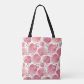 Op maat gemaakte roze bloemige boodschappentas – W Tote Bag (Achterkant)