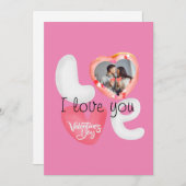 op maat gemaakte roze doughnut liefde valentijnsda feestdagenkaart (Voorkant / Achterkant)