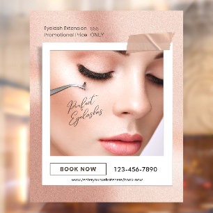 Op maat gemaakte roze elegante esthetische wimper raamsticker