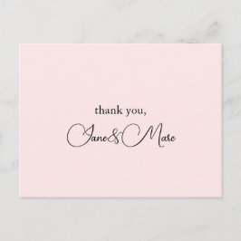 Op maat gemaakte roze elegante kalligrafie bedankk briefkaart