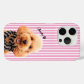 Op maat gemaakte roze gestreepte huisdier-telefoon Case-Mate iPhone case (Achterkant (horizontaal))