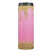 Op maat gemaakte Roze Glitter Thermosbeker (Achterkant)