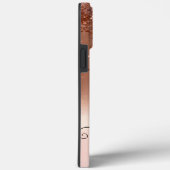 Op maat gemaakte Roze Gouden Glitter Drip Monogram Case-Mate iPhone Case (Achterkant / Rechts)