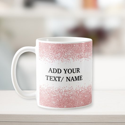 Op maat gemaakte roze gouden glitters - Gepersonal Koffiemok