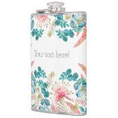 Op maat gemaakte roze Grevillea en Eucalyptus  Heupfles (Links)