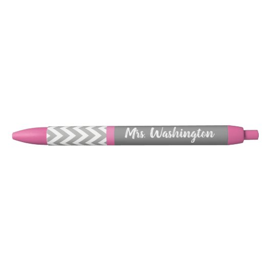 Op maat gemaakte roze grijze pen als cadeau voor e (Voorkant)