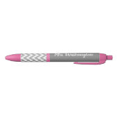 Op maat gemaakte roze grijze pen als cadeau voor e (Bodem)