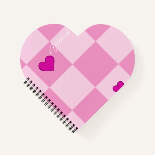Op maat gemaakte roze hart notitieboek (Voorkant)