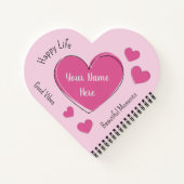 Op Maat Gemaakte Roze Hart Notitieboek & Schetsboe (Achterkant)