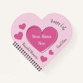 Op Maat Gemaakte Roze Hart Notitieboek & Schetsboe (Voorkant)
