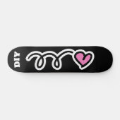 Op maat gemaakte roze hart skateboard deck voor me (Horizontaal)