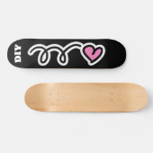 Op maat gemaakte roze hart skateboard deck voor me (Horizontaal)