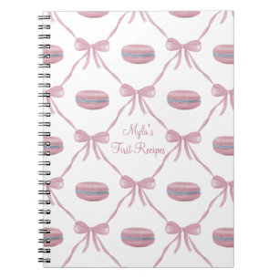 Op maat gemaakte roze macarons frilly coquette rec notitieboek