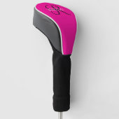 Op maat gemaakte roze monogram golfheadcover (Schuin)