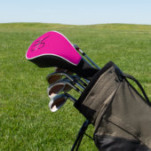 Op maat gemaakte roze monogram golfheadcover (Insitu)