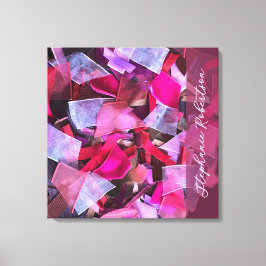 Op maat gemaakte Roze Paars Rood Abstract 3D Effec Canvas Afdruk