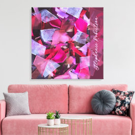 Op maat gemaakte Roze Paars Rood Abstract 3D Effec Canvas Afdruk