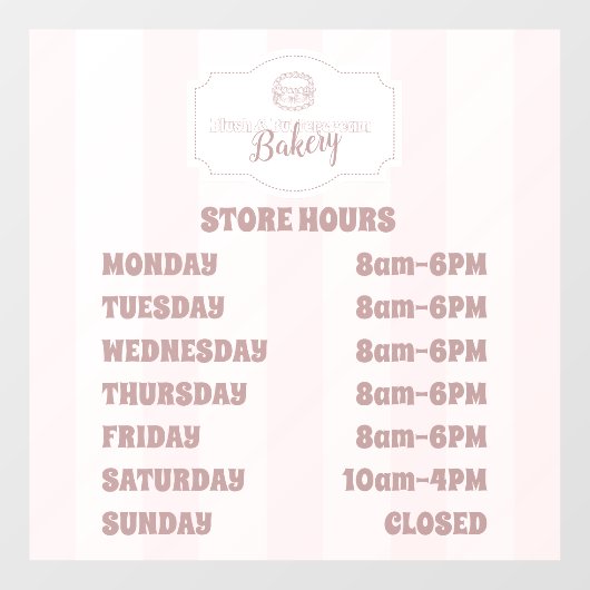 Op maat gemaakte Roze Pastelkleurige Cake Bakkerij Raamsticker (Vel)