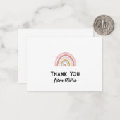 Op maat gemaakte roze regenboog bedank kaartje voo (Voorkant / Achterkant in situ)