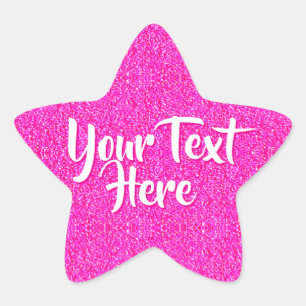 Op maat gemaakte roze ster met glinstertextuur voo sticker