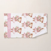 Op maat gemaakte roze teddybeer badhanddoekenset v bad handdoek (Handdoek)