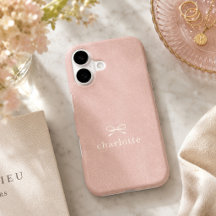 Op maat gemaakte roze vintage boog met naam