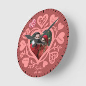 Op maat gemaakte rozen foto hartvormige wandklok (Hoek)