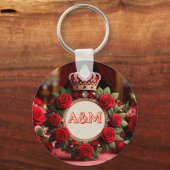 👑 Op maat gemaakte rozen kroon monogram naam cade Sleutelhanger (Achterkant)