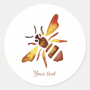 Op maat gemaakte rustieke bij roestbruin geel anti ronde sticker