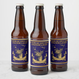 Op maat gemaakte rustieke hertenbok kop thuis gebr bier etiket
