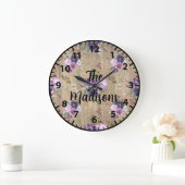 Op maat gemaakte rustieke houten bloemen elegant p grote klok (Huis)