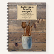 Op maat gemaakte rustieke houten keukengerei famil