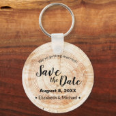 Op maat gemaakte rustieke houten schijf Huwelijk S Sleutelhanger (Voorkant)