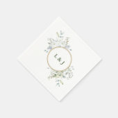 Op maat gemaakte Rustieke Monogram Groene Beginlet Servet (Hoek)