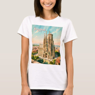 Op maat gemaakte Sagrada Familia Barcelona Reis Wa T-shirt