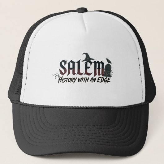 Op maat gemaakte Salem leren patch truckerhoed Trucker Pet (Voorkant)