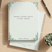 Op maat gemaakte saliegroene botanische wellness z planner